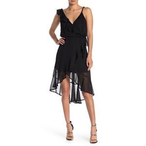 NWT Max & Ash Ruffle High/Low Hem Black Dress